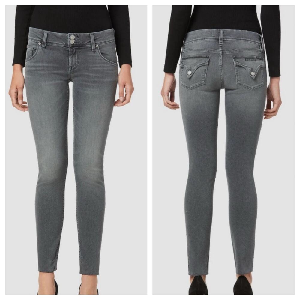 Hudson Collin Skinny Jeans Size 25 Flap Pockets Slate Gray